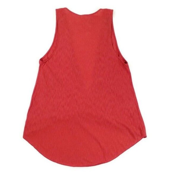 Silence & Noise Red Rouge Sleeveless Criss Cross Front Hi Low Tank Top Womens M - Picture 9 of 9
